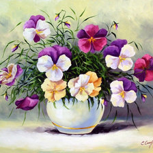 Схема вышивки «Анютины глазки»