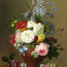 Схема вышивки «Букет в горшке»