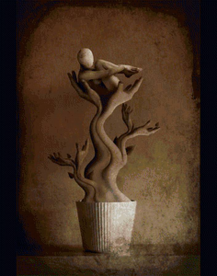 Сюрреализм - женщина, сюрреализм, дерево - предпросмотр