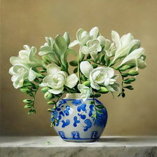 Схема вышивки «Белые фрезии»