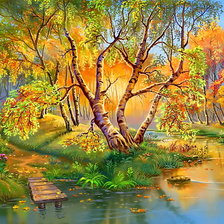 Схема вышивки «Яркая осень»