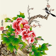 Схема вышивки «Цветок персика»