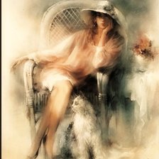 Схема вышивки «Дама»