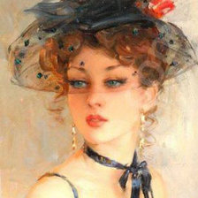 Схема вышивки «Дама»