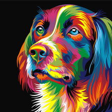 Схема вышивки «Радужный пес»