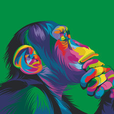 Схема вышивки «Радужная обезьяна»