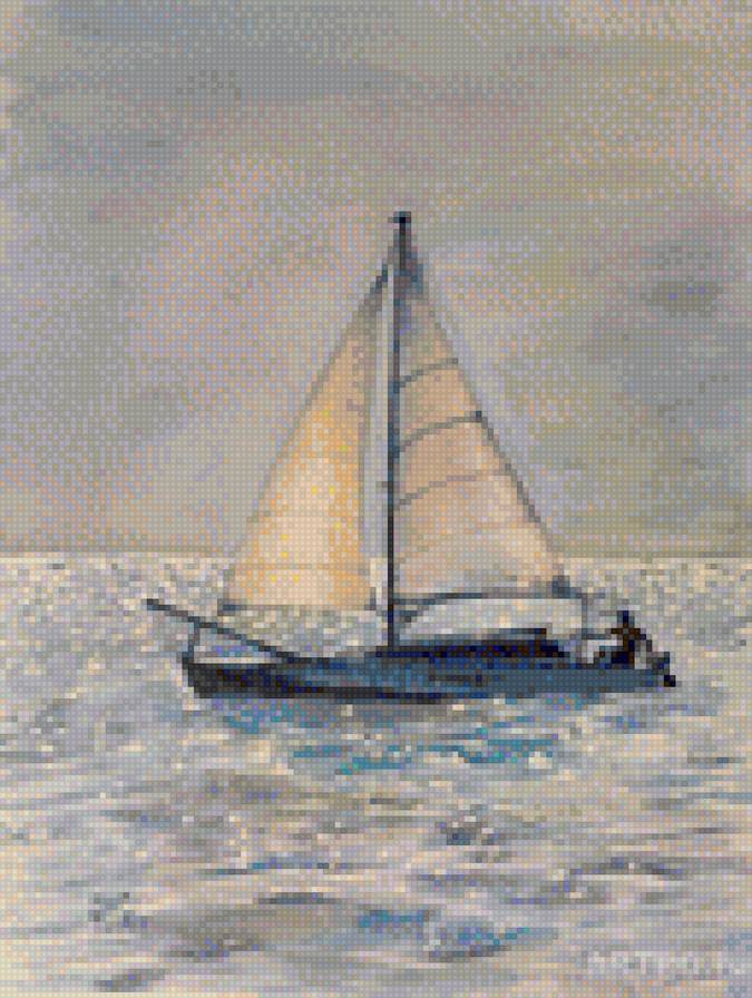 Элат. Жуковская - лодка, парусник, море - предпросмотр