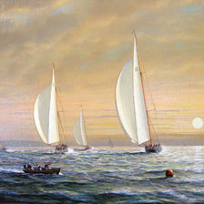 Парусники на закате