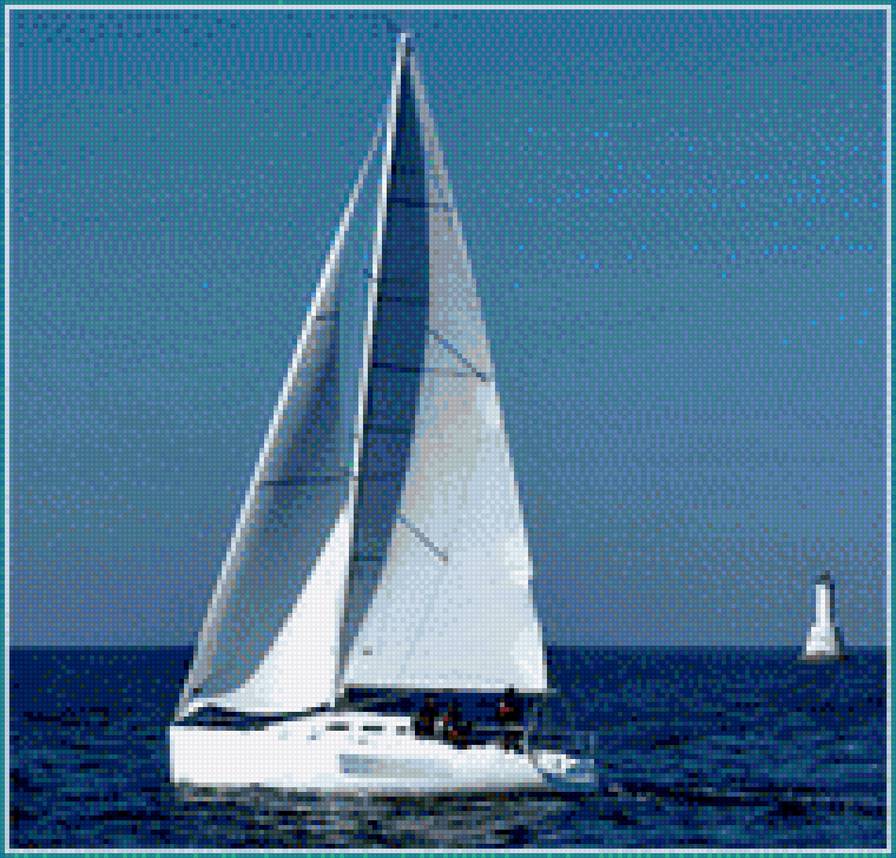 Яхта в солнечный день - море, лодка, яхта, парусник - предпросмотр