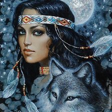 Схема вышивки «волчица»