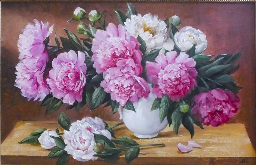 букет розовых пионов - оригинал