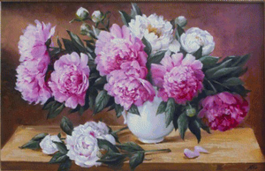 букет розовых пионов - предпросмотр