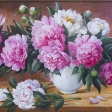 букет розовых пионов