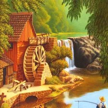 Схема вышивки «Водяная мельница»