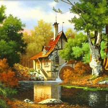 Схема вышивки «Водяная мельница»