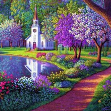 Схема вышивки «Часовенка»