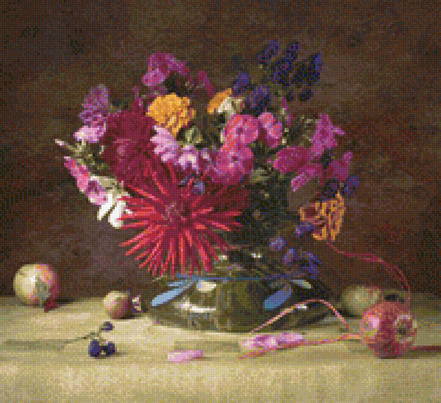 красный букет - цветы, натюрморт - предпросмотр