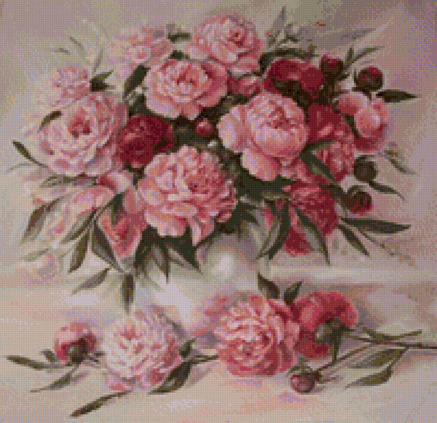 Пионы - пионы ваза с цветами, цветы - предпросмотр