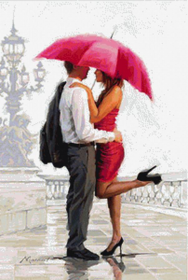 Под зонтиком - люди, любовь, пары - предпросмотр