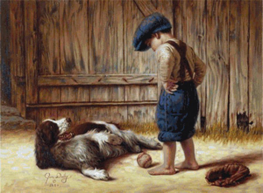 Два друга - собаки, дети - предпросмотр