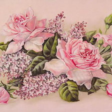 Схема вышивки «розовый букет»