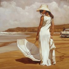 Схема вышивки «Девушка на пляже»