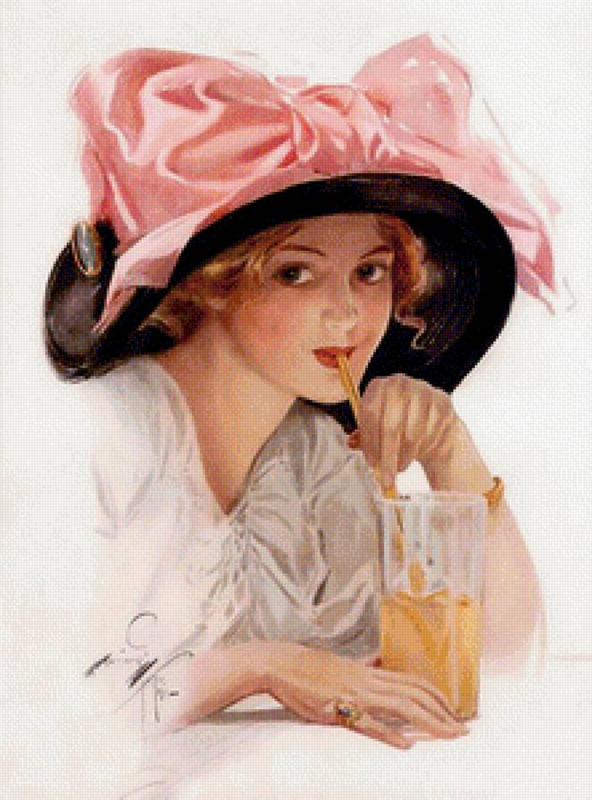 Милая девушка - шляпа, бант, девушка - предпросмотр