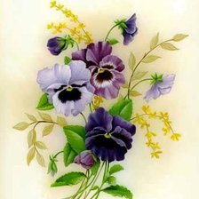 Схема вышивки «Анютины глазки»