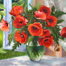 Схема вышивки «маки»