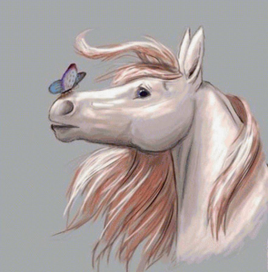 Друзья - кони, друзья, лошади, животные, бабочка - предпросмотр