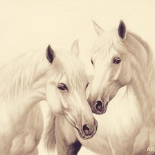 Схема вышивки «белые лошади»
