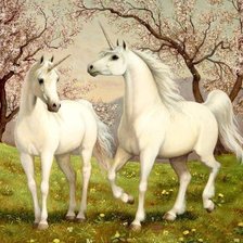 Схема вышивки «Cемья Единорогов»