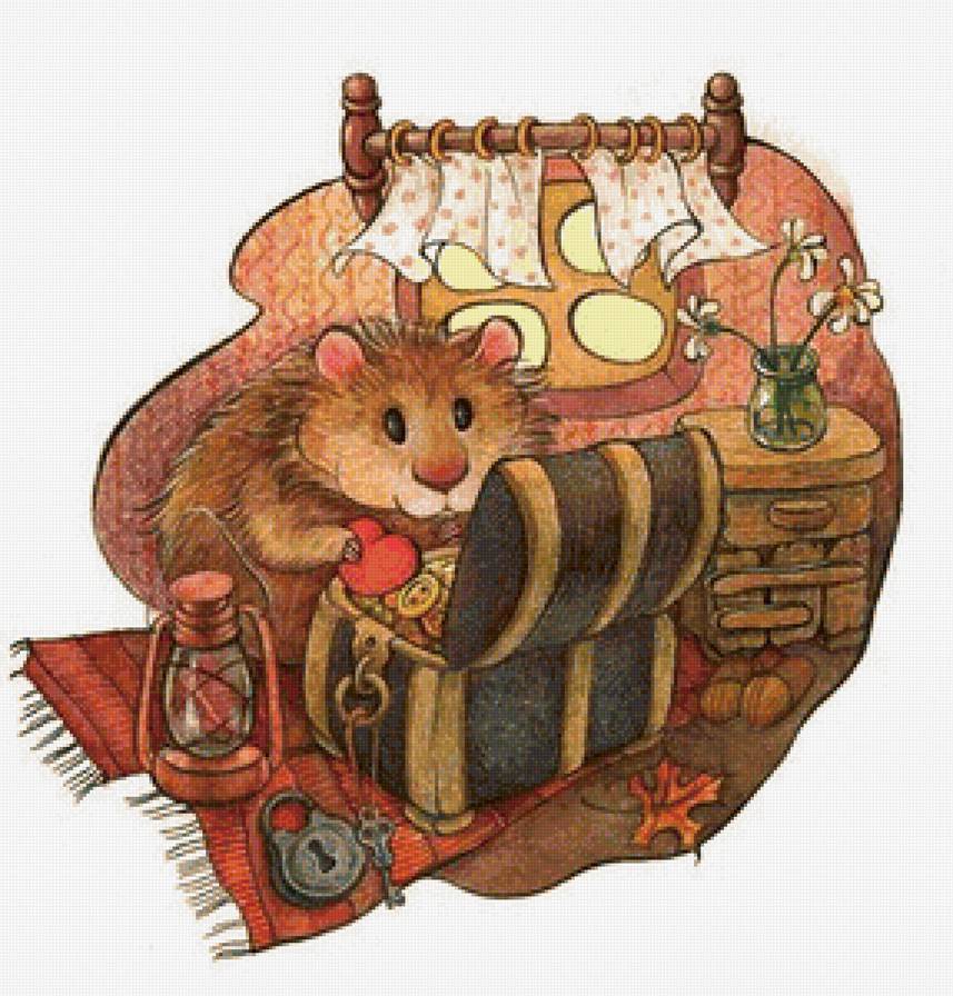 Запасы хомяка - хомяк, детское, хобби, вышивка, животные - предпросмотр