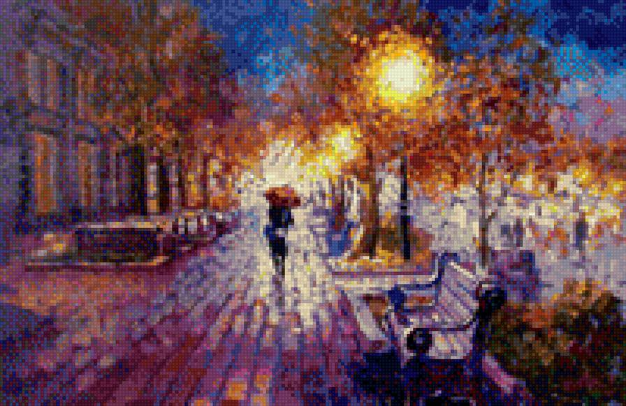 1234 - ночь, аллея, чувства, двое - предпросмотр