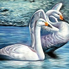 Схема вышивки «лебединое озеро»