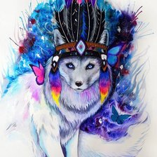 Схема вышивки «волк»