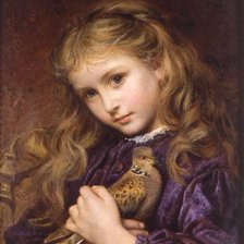 Схема вышивки «Девочка с голубкой»