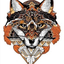 Схема вышивки «Лиса. Абстракция»