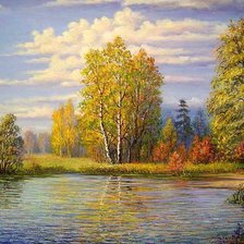 Схема вышивки «Осенний пейзаж»