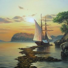 Схема вышивки «парусник»