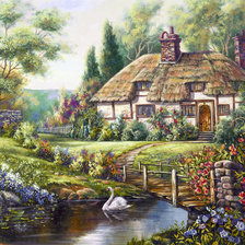 Схема вышивки «Дом у реки»