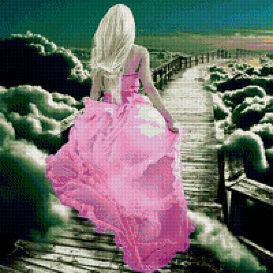 девушка в розовом - предпросмотр