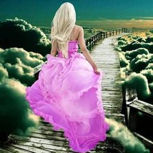 девушка в розовом