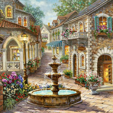 Схема вышивки «Улочка с фотаном»