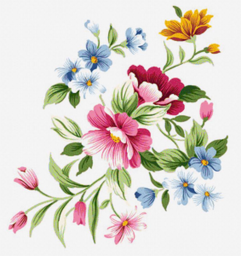 Подушка "Полевые цветы" - полевые цветы, цветы, букет, подушка - предпросмотр