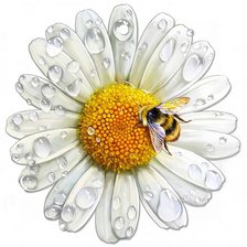 Схема вышивки «букашка на ромашке»