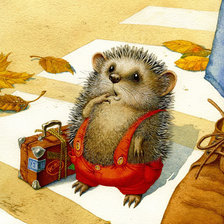 Схема вышивки «Ежик путешественник»