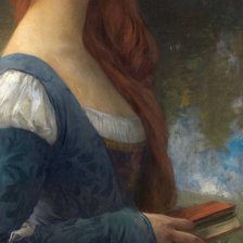 Схема вышивки «Девушка с книгами»