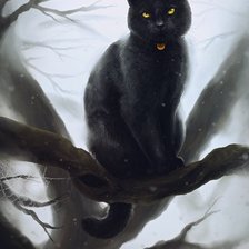 Схема вышивки «Черный кот»