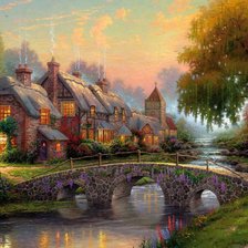 Схема вышивки «Вечер в деревне»